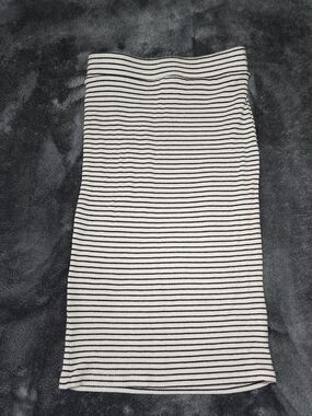 iris Black and White Striped Pencil Skirt